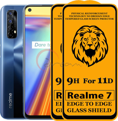 Express Buy Edge To Edge Tempered Glass for Realme 7 (Anti-Fingerprint,Zero Bubble,9H Hardness)(Pack of 2)