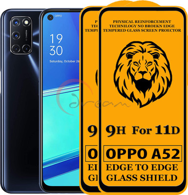 Dream Edge To Edge Tempered Glass for Oppo A52 (Anti-Fingerprint,Zero Bubble,9H Hardness)(Pack of 2)