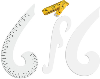 Upyukat Khyati Tailoring kit/ Sewing Kit/ Tailoring curves/ scales/ Fashion Designing Tools- 1 pc of French curve with Marking, 1 pc of French Curve without Marking ,1 pc of Single Curve and 1 pc of measuring tape Sewing Kit