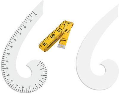 Upyukat Tailoring kit/ Sewing Kit/ Tailoring curves/ scales/ Fashion Designing Tools- 1 pc of French curve with Marking and 1 pc of French Curve without Marking ,1 pc of measuring tape Sewing Kit