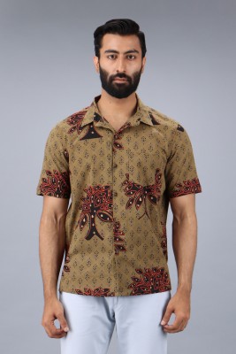 Vijay Kapoor Men Floral Print Casual Brown Shirt