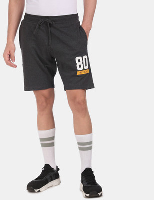 FLYING MACHINE Solid Men Grey Regular Shorts