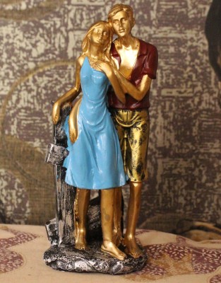 becooper Beautiful Romantic Love Couple Statue Gift Showpiece For Home Decoration Bedroom Decorative Showpiece  -  24 cm(Polyresin, Multicolor)