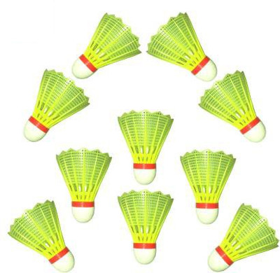 SATYA ENTERPRISES Badminton Plastic ShuttleCock Plastic Shuttle  - Green(Medium, 77, Pack of 10)