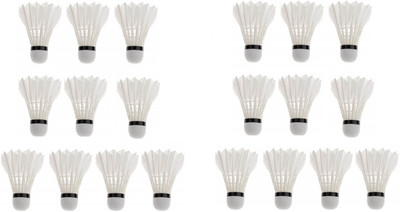 Monika Sports Badminton Feather Shuttle Cock Feather Shuttle  - White(Medium, 77, Pack of 20)