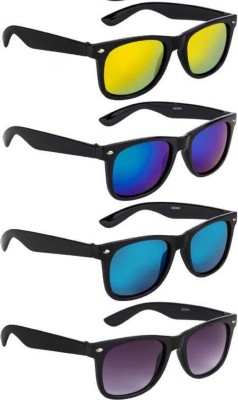 kingsunglasses Wayfarer, Wayfarer, Wayfarer, Wayfarer Sunglasses(For Men & Women, Yellow, Blue, Green, Black)