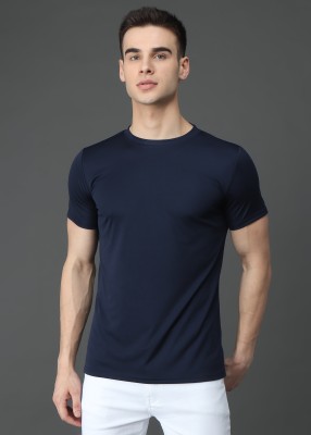 CUTEXT FASHION Solid Men Round Neck Blue T-Shirt