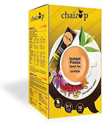 chaizup Instant Saffron Premix Tea - 10 Sachets of Karak Ready to Drink Chai with Saffron and Low Sugar, hot instant tea anytime anywhere. Easy to Make Tea. Authentic India Tea. Assam Tea with Aroma and Taste. Instant Tea Box(140 g) chaizup Instant Saffron Premix Tea - 10 Sachets of Karak Ready to Drink Chai with Saffron and Low Sugar, hot instant tea anytime anywhere. Easy to Make Tea. Authentic India Tea. Assam Tea with Aroma and Taste. Instant Tea Box(140 g)