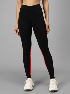 KOTTY Color Block Women Red, Black Tights