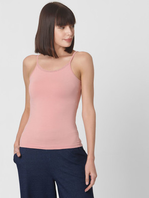 VERO MODA Casual Sleeveless Solid Women Pink Top