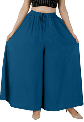 Rajvila Flared Women Blue Trousers