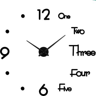 Shopper52 Analog 30 cm X 30 cm Wall Clock(Black, Without Glass, DIY Clocks)