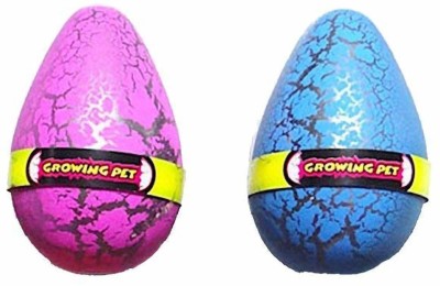 RVM Toys Big Dinosaur Egg Magic Water Growing Dinosaur Animal Hatching Egg Novelty Toy (Big Egg Pack of 2)(Multicolor)