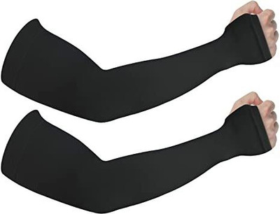 Nature Sky Cotton Arm Sleeve For Women(Free, Black)