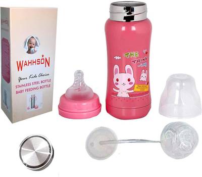 WAHHSON 3 in 1 Baby Feeding Bottle Thermo Steel Multifunctional