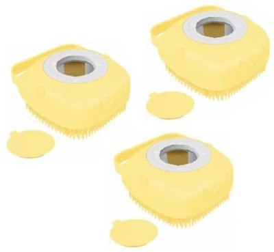 SBTs Silicon Scrubber and Bathing Brush with Soap Dispenser PACK OF 3
