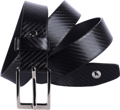 HIDE & SKIN Men Formal Black Genuine Leather Belt