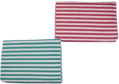 Tharunsha Elite Striped Crib AC Blanket for  Mild Winter(Cotton, Pink-Green-White)
