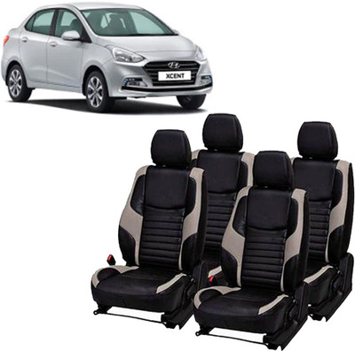 AutoSafe PU Leather Car Seat Cover For Hyundai Xcent(Detachable Head Rest, 5 Seater, 2 Back Seat Head Rests)