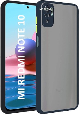 MOBILOVE Back Cover for Mi Redmi Note 10 | Smoke Translucent Shock Proof Smooth Rubberized Matte Hard Back Case(Blue, Camera Bump Protector, Pack of: 1)