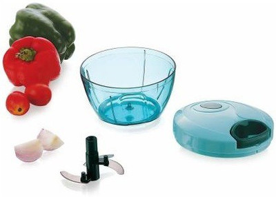Yonxy New Handy Mini PlasVegetable & Fruit Chopper (Bowl (450 ml), Chopper Lid, Storage Lid, Chopping Blade) Vegetable & Fruit Chopper (01 x Mini Thread Chopper)tic Chopper with 3 Blades, Purple green (450 ml) Vegetable & Fruit Chopper (1 SMART MINI FOOD PROCESSOR CHOPPER 450 ML) Vegetable & Fruit C
