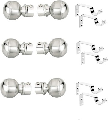 Flipkart SmartBuy Silver Rod Rail Bracket, Curtain Knobs Metal