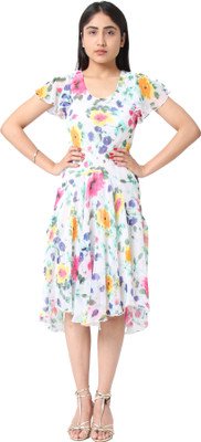 TSM Women A-line Multicolor Below Knee Dress