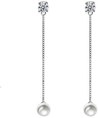 MYKI Style Statement Pearl Earrings For Women & Girls Stainless Steel Drops & Danglers
