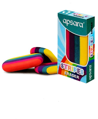 APSARA Stripes Erasers Non-Toxic Eraser(Set of 20, Multicolor)