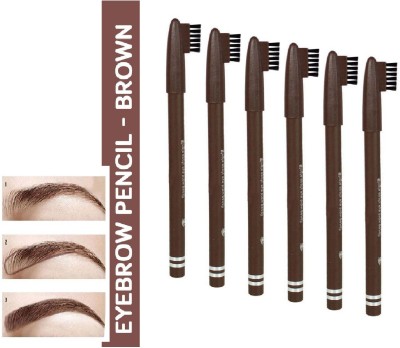 GFSU - GO FOR SOMETHING UNIQUE 6 pc Brown eyebrow Pencil With Brush(BROWN)