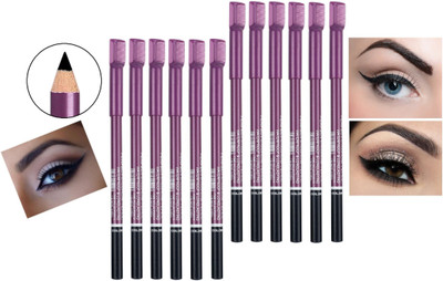 tanvi27 PRO WATER PROOF & SMUDGE PROOF BLACK PENCIL WITH COMB(BLACK)