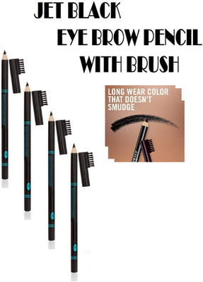 ADJD best Smudge-proof eyebrow pencil for perfectly defined brows set of 4(BLACK)