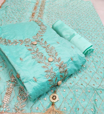 zenon enterprise Cotton Blend Embroidered Kurta & Churidar Material