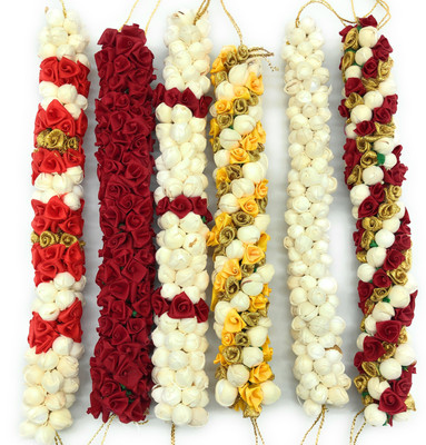 Kavmart Gajra (Pack of 6) Mogra Fragrance Beauti Enhancer Artificial Juda(Designer) Hair Accessory Set(Multicolor)