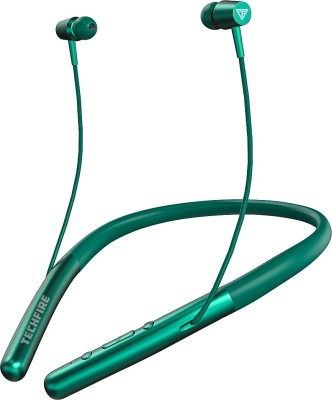 TECHFIRE Platinum Series Neckband- Low Price Bluetooth Neckband headphone Bluetooth Gaming Headset(Green, In the Ear)