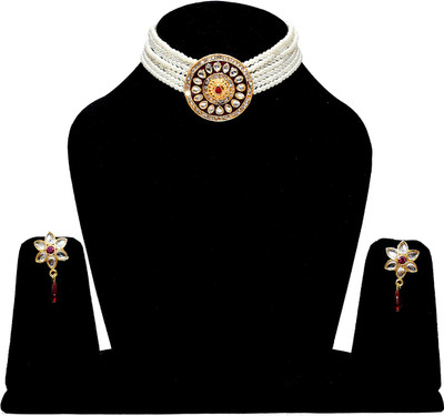 VIVA VIRAL Alloy Gold-plated White Jewellery Set(Pack of 1)