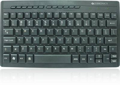 ZEBRONICS ZEB-K04 Mini Multimedia Wired USB Multi-device Keyboard  (Black)