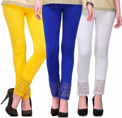 SwaNit Ankle Length  Ethnic Wear Legging(Yellow, Blue, White, Solid)