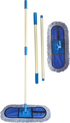 Livronic Wet and Dry Cotton Pad Floor Mop with 4 Feet Long Handle with 360 Degree Movement which Allows You to Clean Every Corners Easily (Head 18-Inch Large) Blue Colour (Set of 1) Wet & Dry Mop(Multicolor)