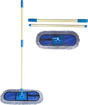 Livronic Wet and Dry Cotton Pad Floor Mop with 4 Feet Long Handle with 360 Degree Movement which Allows You to Clean Every Corners Easily,Wet and dry mop with 1 Microfiber Refill (Head 18-Inch Large) Blue Colour (Set of 1 with 1 Refill) Wet & Dry Mop