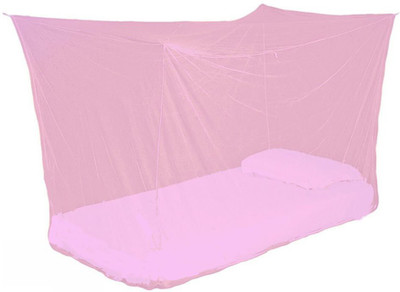 VP Creation Nylon Adults Washable Nylon Single Bed Pink mosquito net Mosquito Net(Pink, Frame Hung)