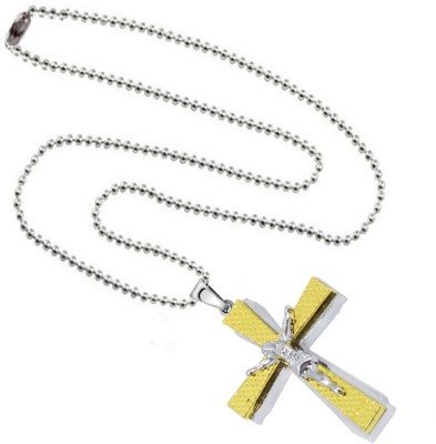 M Men Style Christams Gift Crucifix jesus cross christian Jewellery Gold-plated Stainless Steel
