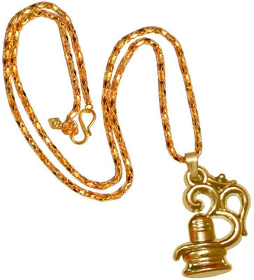 M Men Style Shankar Om Trishul Shiv LingÃÂ SPn005021 Gold-plated Alloy Pendant Set