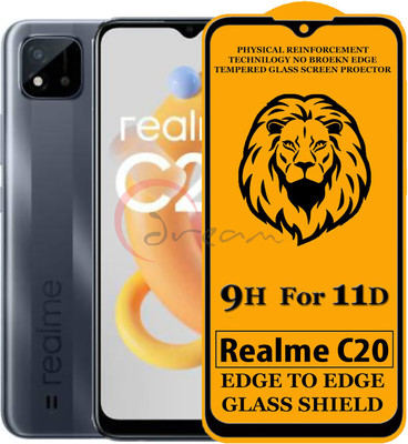 Dream Edge To Edge Tempered Glass for Realme C20 (Anti-Fingerprint,Zero Bubble,9H Hardness)(Pack of 1)