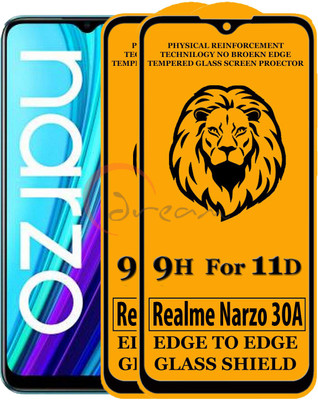Dream Edge To Edge Tempered Glass for Realme Narzo 30A (Anti-Fingerprint,Zero Bubble,9H Hardness)(Pack of 2)