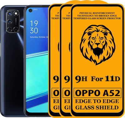 SEVEN7STAR Edge To Edge Tempered Glass for Oppo A52(Pack of 3)