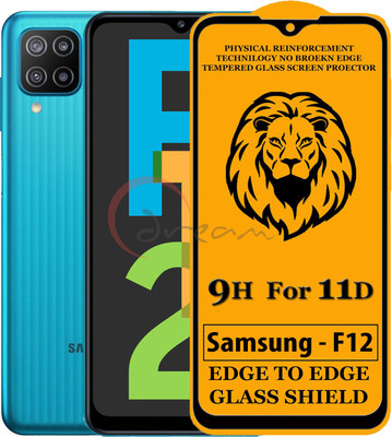 Dream Edge To Edge Tempered Glass for Samsung Galaxy F12 (Anti-Fingerprint,Zero Bubble,9H Hardness)(Pack of 1)