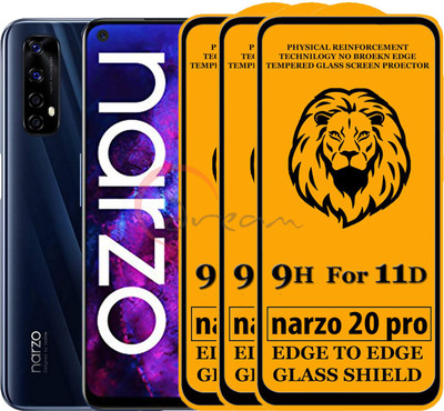 11D Edge To Edge Tempered Glass for Realme Narzo 20 Pro (Anti-Fingerprint,Zero Bubble,9H Hardness)(Pack of 2)