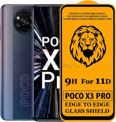 11D Edge To Edge Tempered Glass for Poco X3 Pro (Anti-Fingerprint,Zero Bubble,9H Hardness)(Pack of 2)