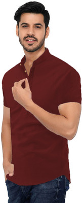 Vida Loca Men Solid Casual Maroon Shirt